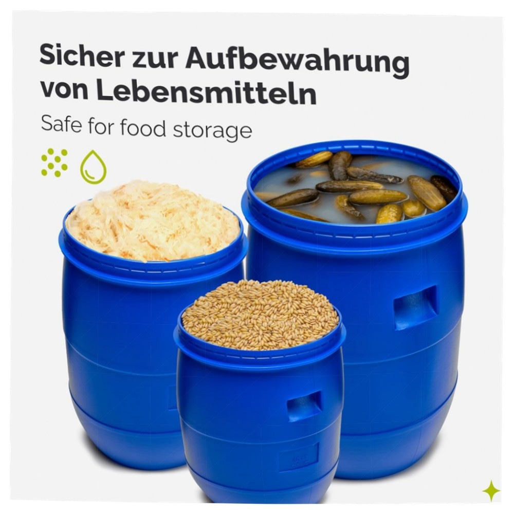 Garronda 60 L Weithals-Fass aus HDPE – lebensmittelecht, BPA‑frei & vielseitige Regentonne für Garten und Haushalt