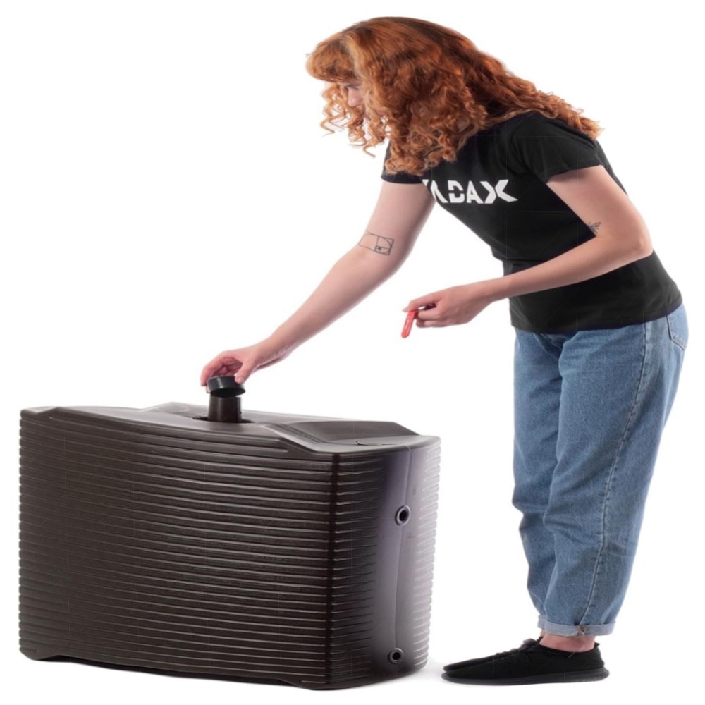 KADAX Modul-Regentonne 126 L (Mokka) – wetterbeständiger Kunststoff, flexibel verbindbar & inkl. Montagezubehör