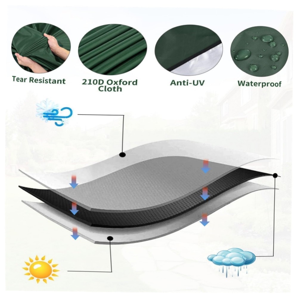 IBC Tank Abdeckung 1000L – UV-beständige IBC Abdeckplane mit transparenter Sichtfolie, wasserdicht & reißfest, für Regenwassertanks (120×100×116 cm)