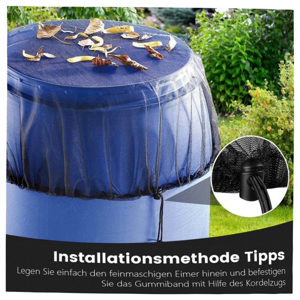 493bbc483719.jpg Regentonnennetz 2er-Set Ø95 cm – verstellbare Abdeckung mit Gummizug, feinmaschig & witterungsbeständig, Schutz vor Laub & Mücken