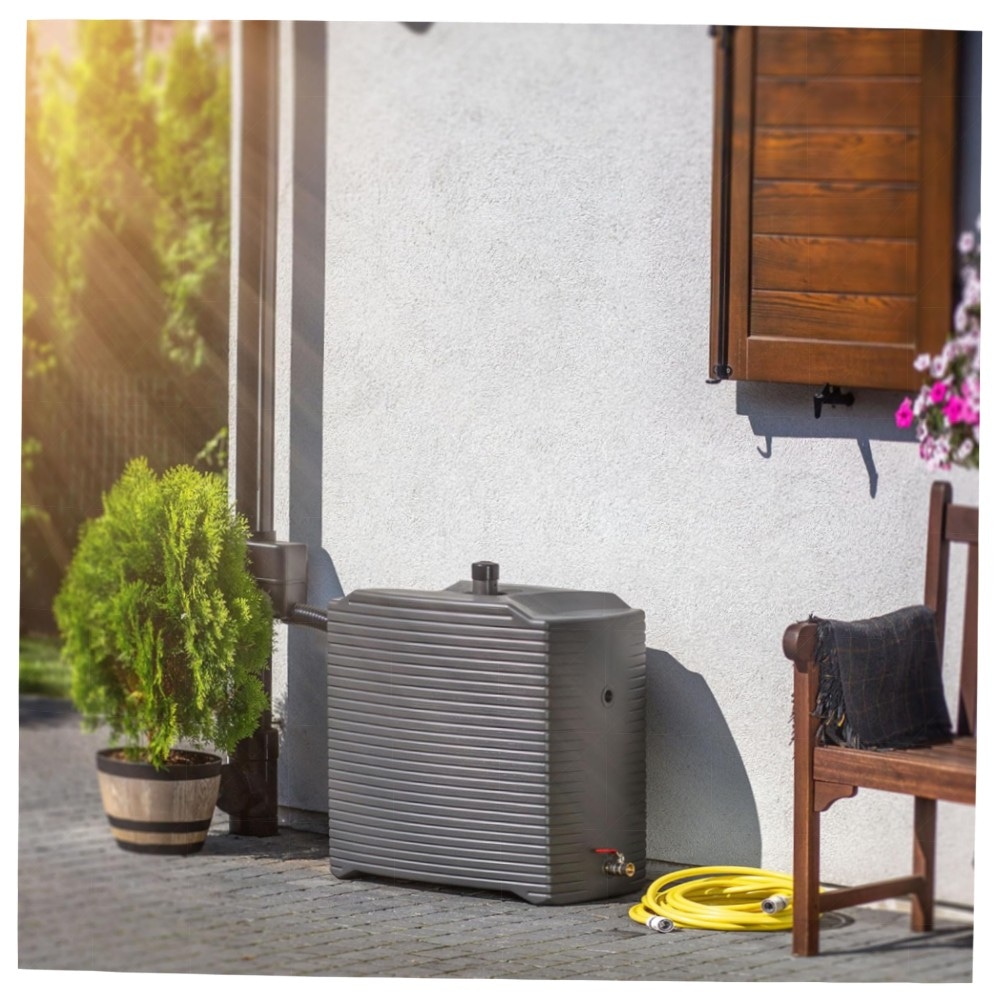 KADAX Modul-Regentonne 126 L (Mokka) – wetterbeständiger Kunststoff, flexibel verbindbar & inkl. Montagezubehör