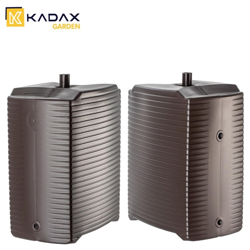 KADAX Modul-Regentonne 126 L (Mokka) – wetterbeständiger Kunststoff, flexibel verbindbar & inkl. Montagezubehör