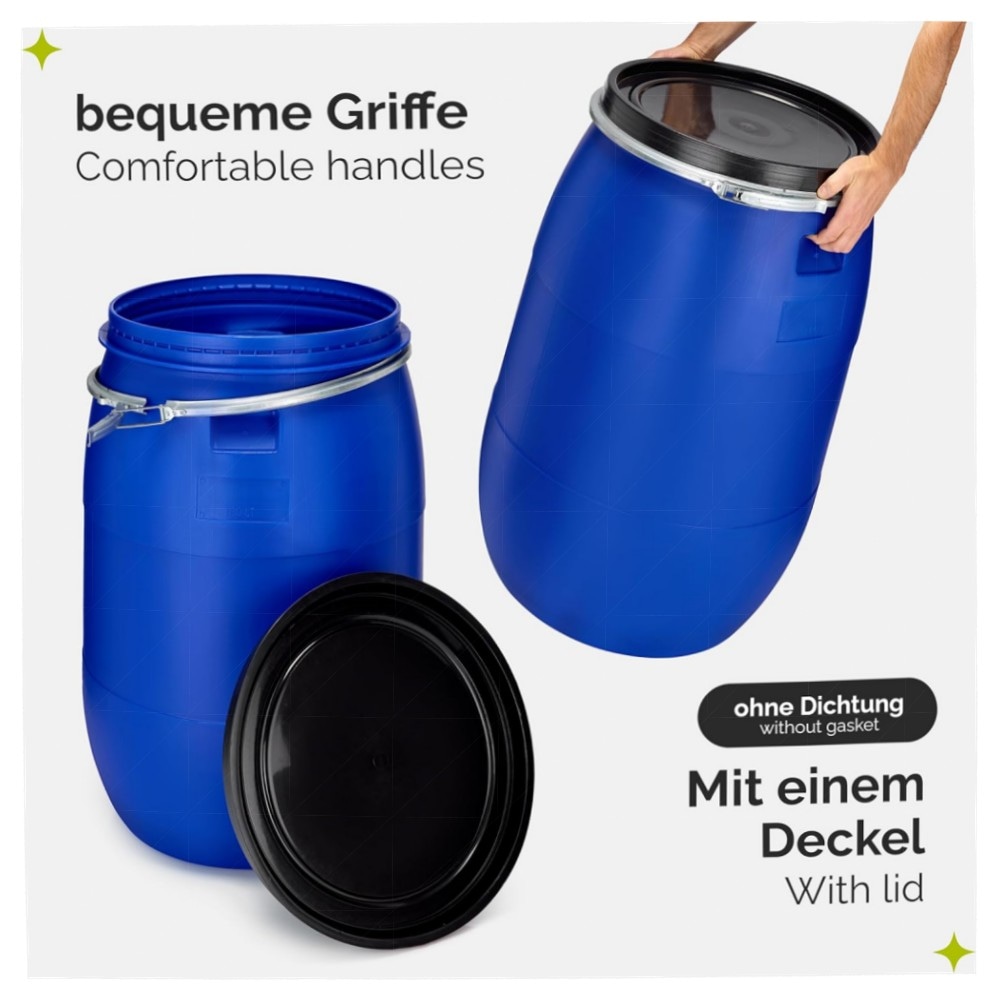 Garronda 60 L Weithals-Fass aus HDPE – lebensmittelecht, BPA‑frei & vielseitige Regentonne für Garten und Haushalt