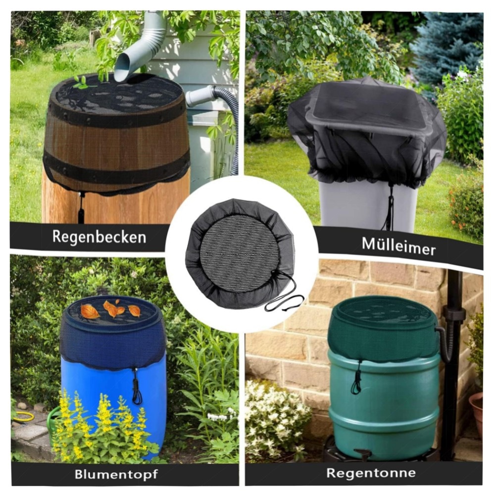 91c72b366301.jpg Regentonnennetz 2er-Set Ø95 cm – verstellbare Abdeckung mit Gummizug, feinmaschig & witterungsbeständig, Schutz vor Laub & Mücken