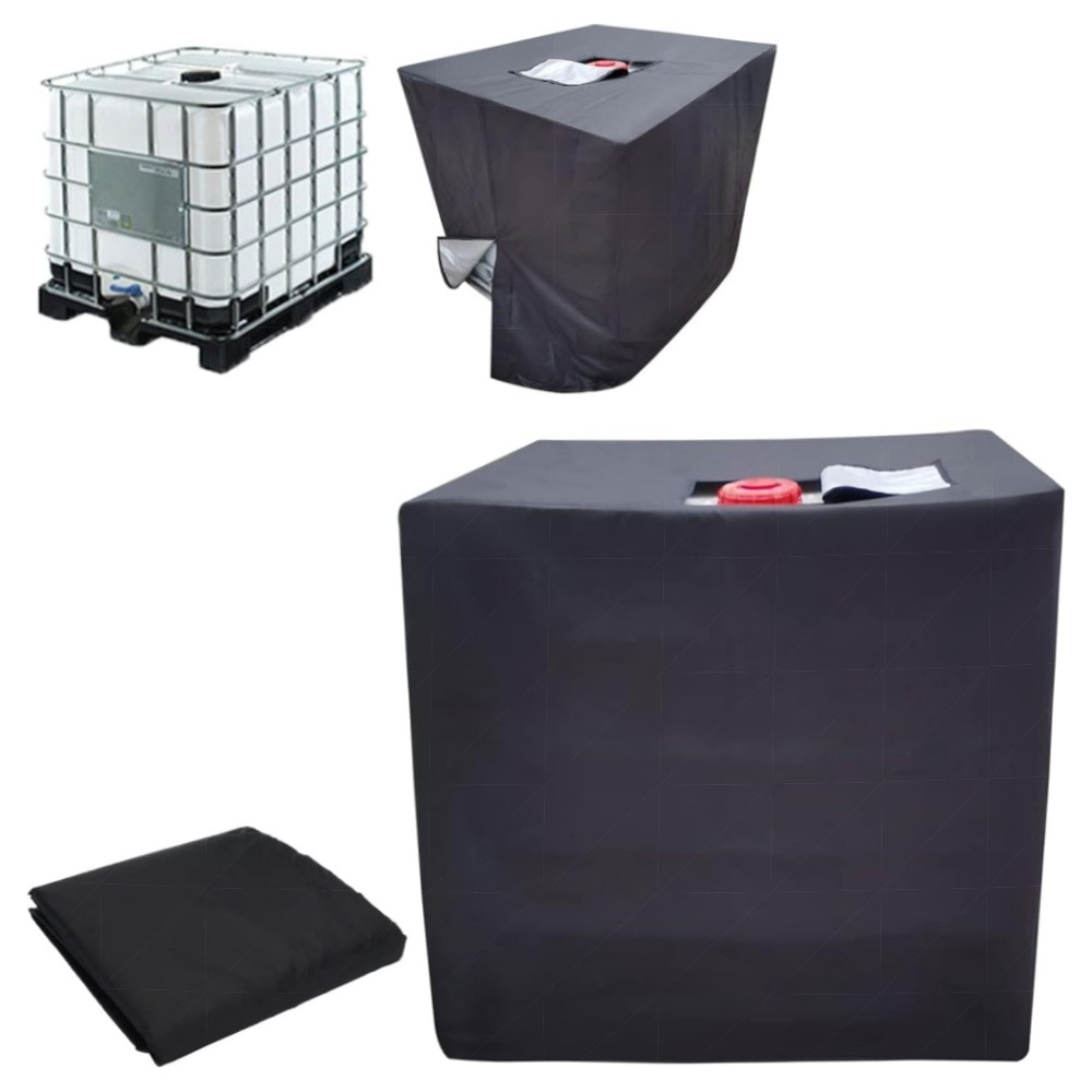 IBC Tank Abdeckung 1000L – 420D wasserdichte UV-beständige Abdeckplane mit Reißverschluss, Schutzhaube für Regentonne & IBC Container