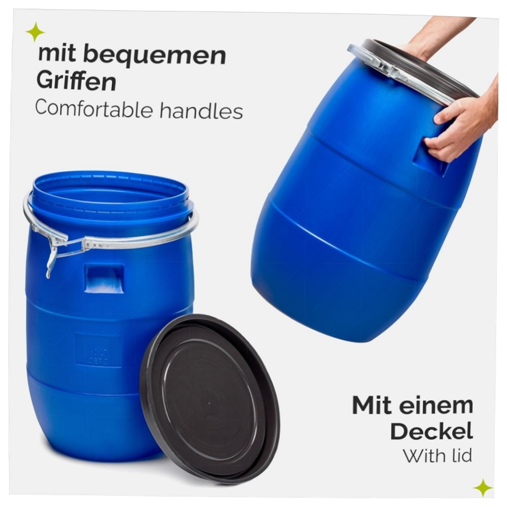 Garronda 60 L Weithals-Fass aus HDPE – lebensmittelecht, BPA‑frei & vielseitige Regentonne für Garten und Haushalt