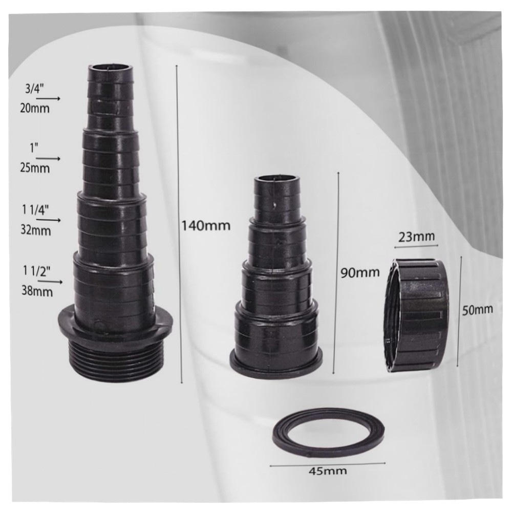 5b5da8123002.jpg AquaOne Schlauchverbinder 20/25/32/38 mm – hochwertiger Kunststoff-Adapter für Pool, Teich & Garten, UV-beständig