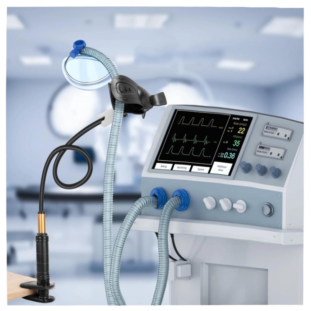 CPAP Schlauchhalter verstellbar – Schwanenhals Schlauchheber aus Aluminiumlegierung, klappbar, rutschfester Clip für Bett & Nachttisch