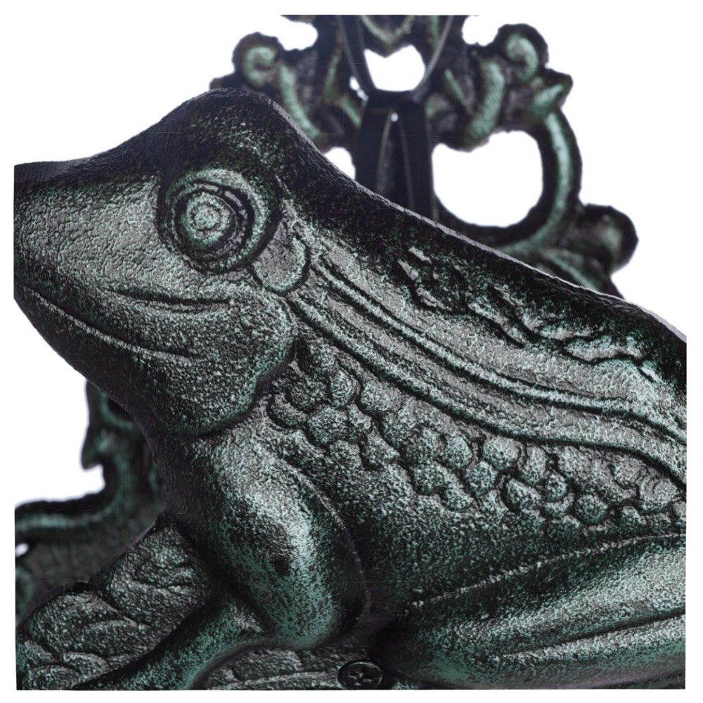Schlauchhalter Frosch aus Gusseisen – Vintage Gartenschlauch Wandhalter, platzsparend, tragfähig ca. 9 kg, dekorativ grün
