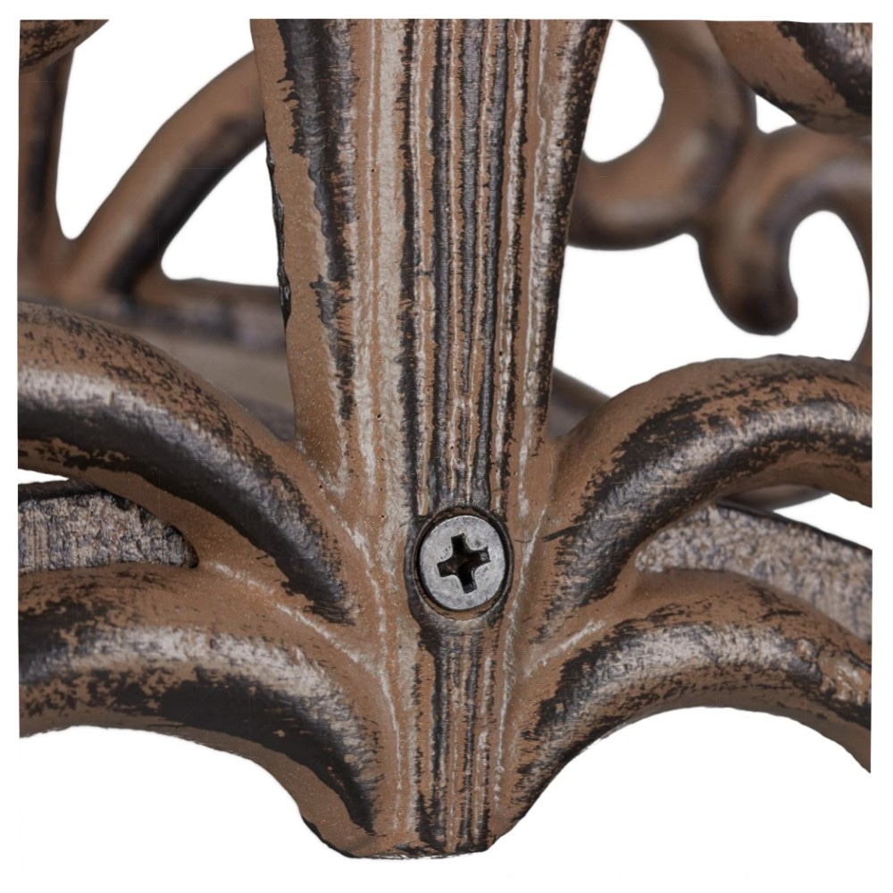 Schlauchhalter Wand Nostalgie (Gusseisen, 15x36x15 cm) – rustikaler Gartenschlauchhalter, weiß oder braun, stabile Wandmontage