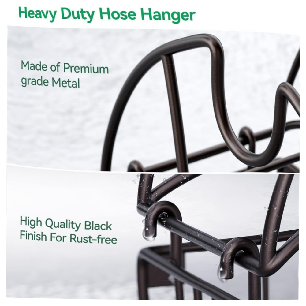 Gartenschlauchhalter Wand, robuster Metall-Schlauchaufhänger mit Werkzeugkorb – pulverbeschichtet, wetterfest, für Garten & Garage