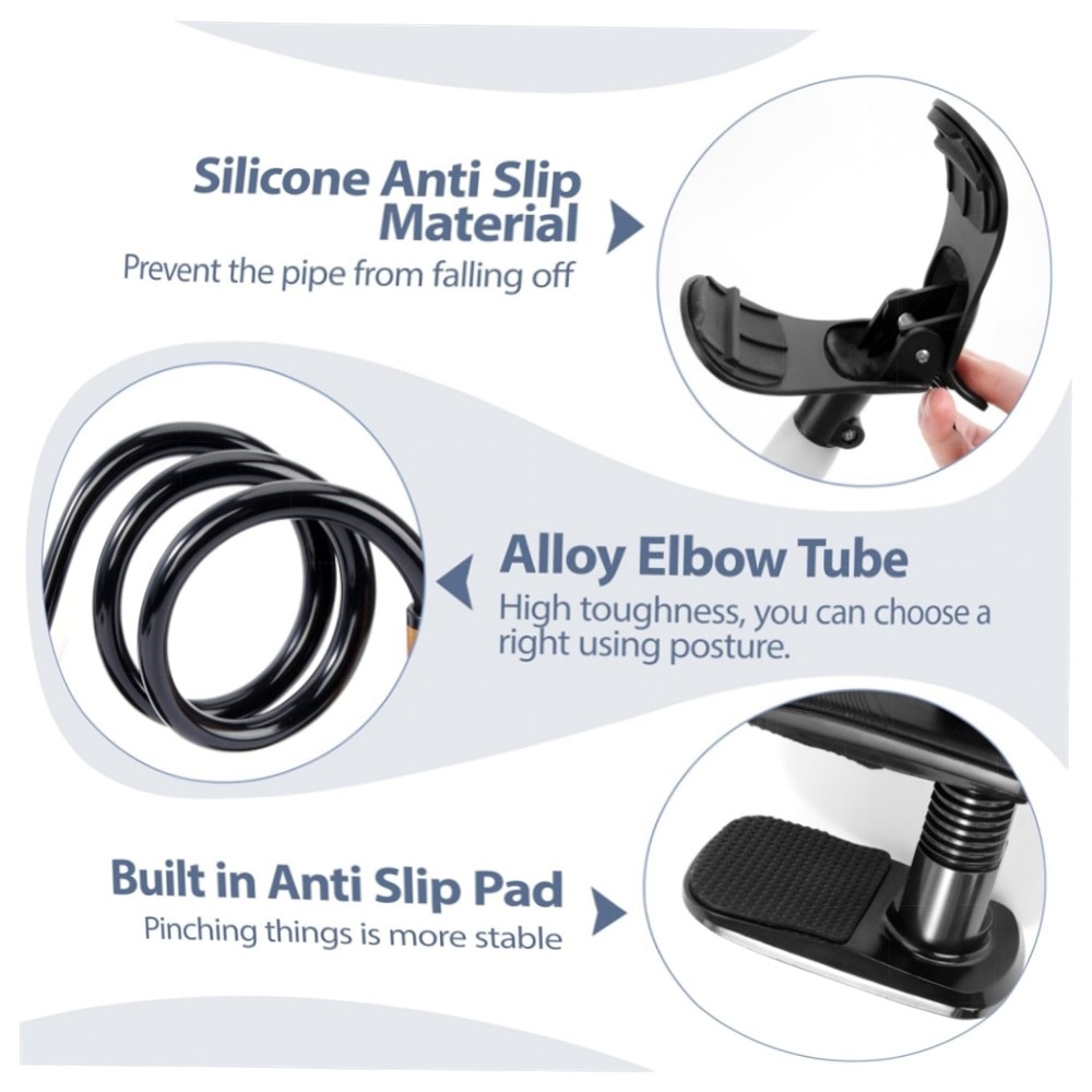 CPAP Schlauchhalter verstellbar – Schwanenhals Schlauchheber aus Aluminiumlegierung, klappbar, rutschfester Clip für Bett & Nachttisch
