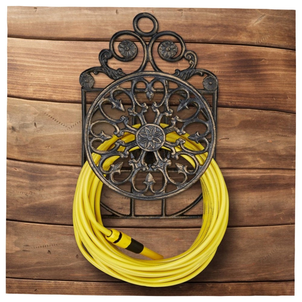 737513046377.jpg Großer Schlauchhalter aus Gusseisen, nostalgische Wandhalterung für Gartenschlauch (bis 20 m) – robust, dekorativ, bronze