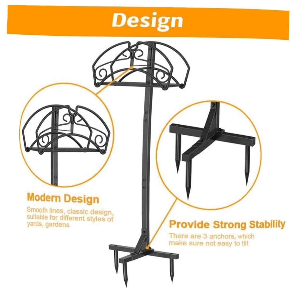 Freistehender Gartenschlauchhalter aus Metall – robuster Schlauchständer mit Ablagefach, pulverbeschichtet, dekorativ & platzsparend