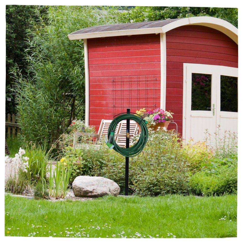 Garten-Wasserzapfstelle mit Schlauchhalter, 2x 3/4\