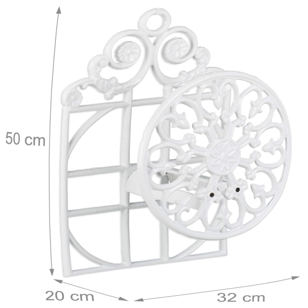 d24dfdb16428.jpg Großer Schlauchhalter aus Gusseisen, nostalgische Wandhalterung für Gartenschlauch (bis 20 m) – robust, dekorativ, bronze