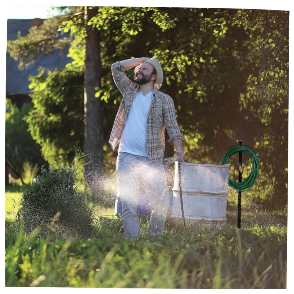 Garten-Wasserzapfstelle mit Schlauchhalter, 2x 3/4\