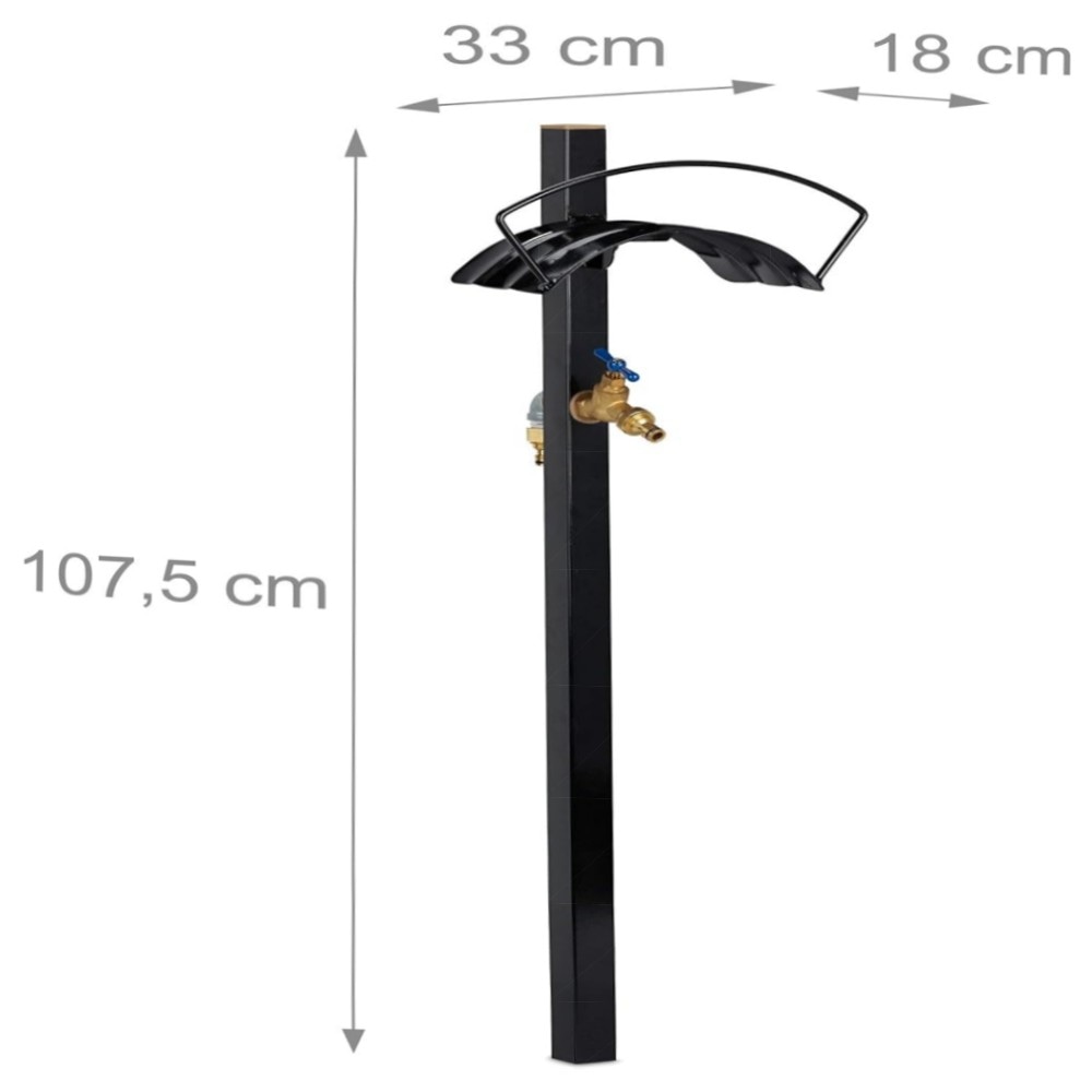 Garten-Wasserzapfstelle mit Schlauchhalter, 2x 3/4\