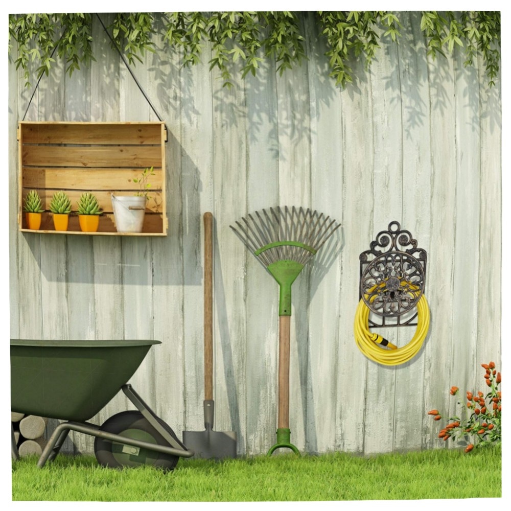 e0b5930a9844.jpg Großer Schlauchhalter aus Gusseisen, nostalgische Wandhalterung für Gartenschlauch (bis 20 m) – robust, dekorativ, bronze