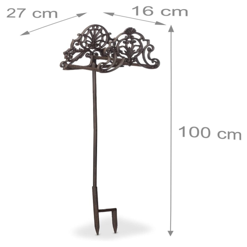 Schlauchhalter freistehend aus Gusseisen, antikes Design – wetterfest, Platz für bis zu 20 m Schlauch