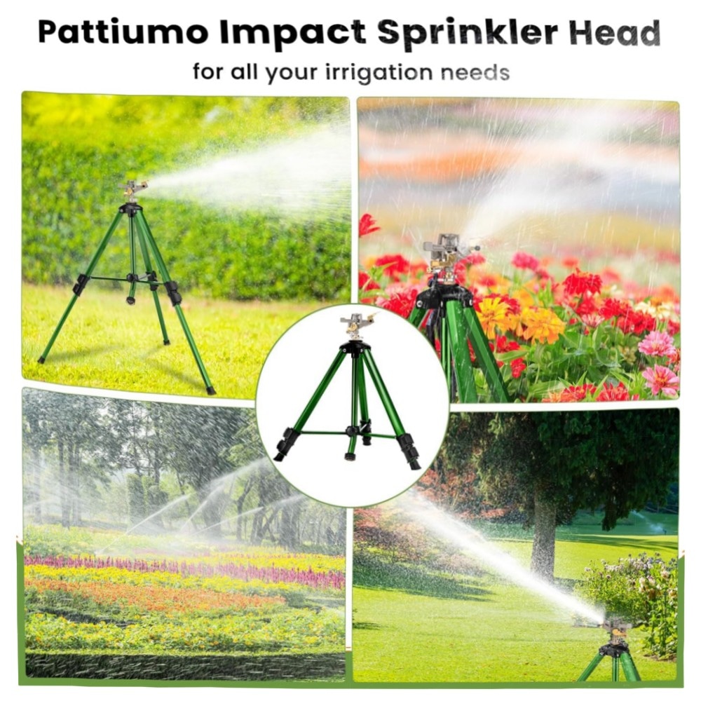 360° Stativ-Sprinkler für großen Rasen, verstellbar 40–94 cm, 1,9 cm Anschluss – robuster Metallkopf, wassersparend