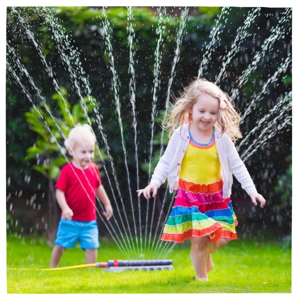 Viereckregner für Rasen 90–220 m² — einstellbare Reichweite 7–17 m, Edelstahl-Schmutzsieb & wartungsfrei