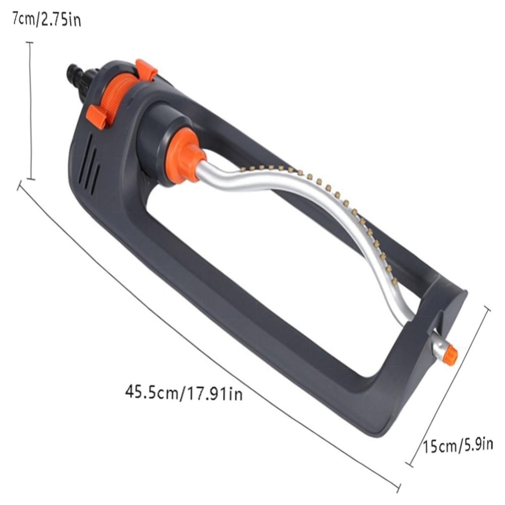 Viereckregner für Rasen 90–220 m² — einstellbare Reichweite 7–17 m, Edelstahl-Schmutzsieb & wartungsfrei