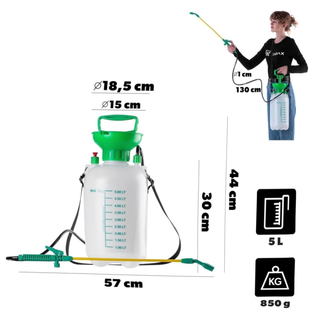 KADAX Drucksprüher 8L – robuster Handsprüher mit Messingdüse, Dauerfunktion & UV‑beständigem Material für Garten, Balkon & Pflanzenpflege
