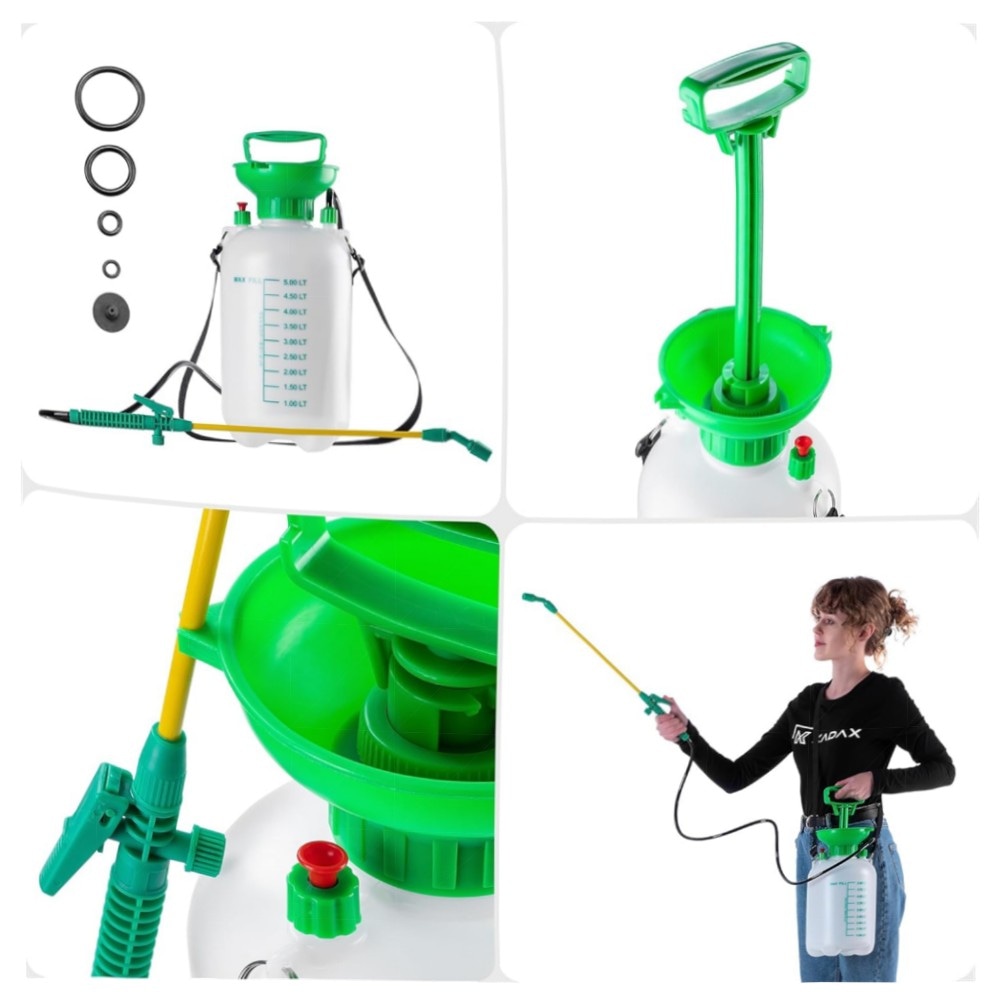 KADAX Drucksprüher 8L – robuster Handsprüher mit Messingdüse, Dauerfunktion & UV‑beständigem Material für Garten, Balkon & Pflanzenpflege