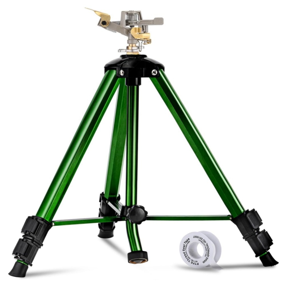 360° Stativ-Sprinkler für großen Rasen, verstellbar 40–94 cm, 1,9 cm Anschluss – robuster Metallkopf, wassersparend