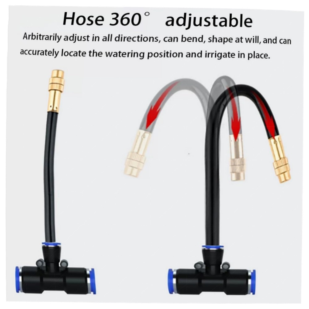 Zerstäubersprinkler 8mm (20 St.) – einstellbare Messing-Düsen, Sprühnebel/Tropfbewässerung, 21 cm PE-Schlauch, korrosionsbeständig & schnellsteckend