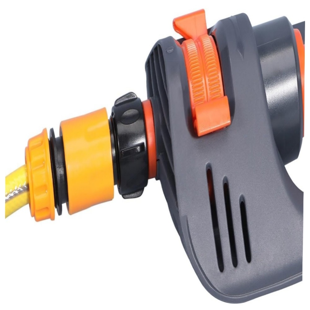 Viereckregner für Rasen 90–220 m² — einstellbare Reichweite 7–17 m, Edelstahl-Schmutzsieb & wartungsfrei