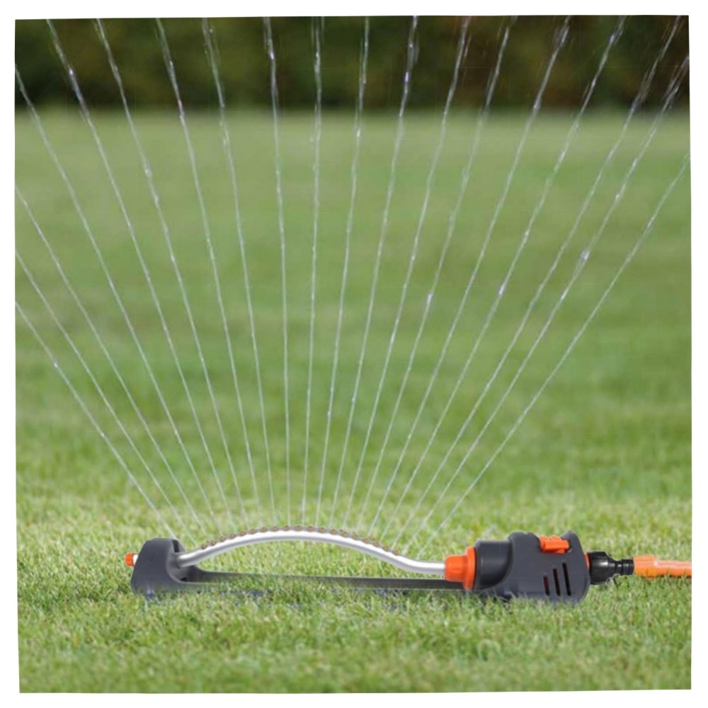 Viereckregner für Rasen 90–220 m² — einstellbare Reichweite 7–17 m, Edelstahl-Schmutzsieb & wartungsfrei
