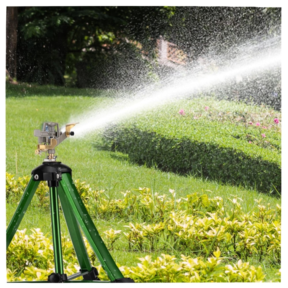 360° Stativ-Sprinkler für großen Rasen, verstellbar 40–94 cm, 1,9 cm Anschluss – robuster Metallkopf, wassersparend