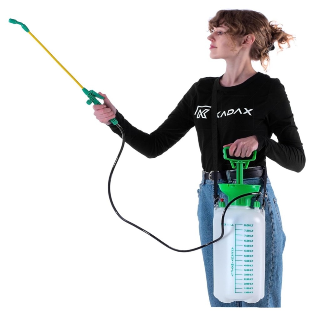 KADAX Drucksprüher 8L – robuster Handsprüher mit Messingdüse, Dauerfunktion & UV‑beständigem Material für Garten, Balkon & Pflanzenpflege