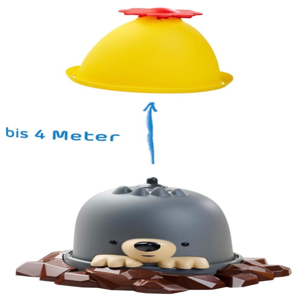AquaPlay Moli Maulwurf-Wassersprinkler – Kinder Wasserspiel bis 4 m, UV-beständig, robustes Garten-Spritzspiel ab 2 Jahren