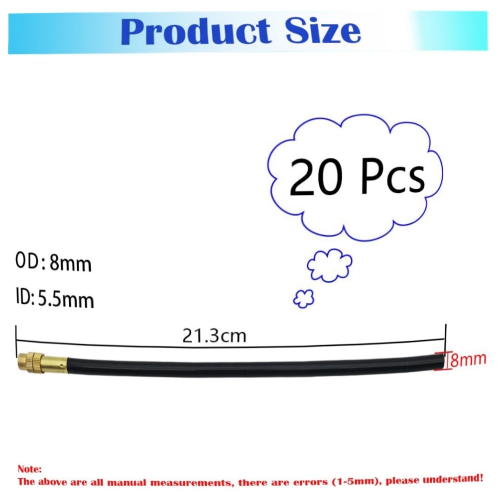 Zerstäubersprinkler 8mm (20 St.) – einstellbare Messing-Düsen, Sprühnebel/Tropfbewässerung, 21 cm PE-Schlauch, korrosionsbeständig & schnellsteckend