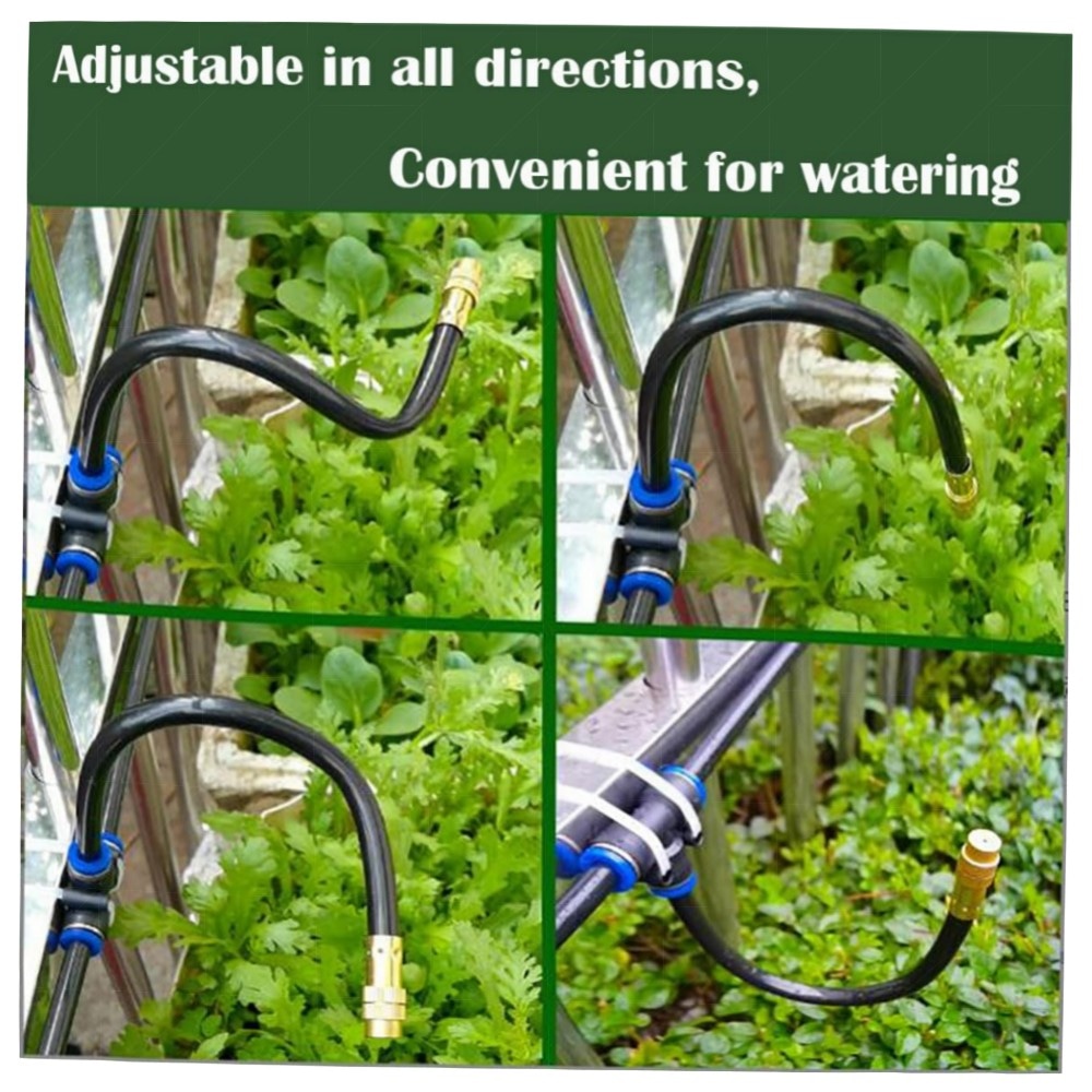 Zerstäubersprinkler 8mm (20 St.) – einstellbare Messing-Düsen, Sprühnebel/Tropfbewässerung, 21 cm PE-Schlauch, korrosionsbeständig & schnellsteckend