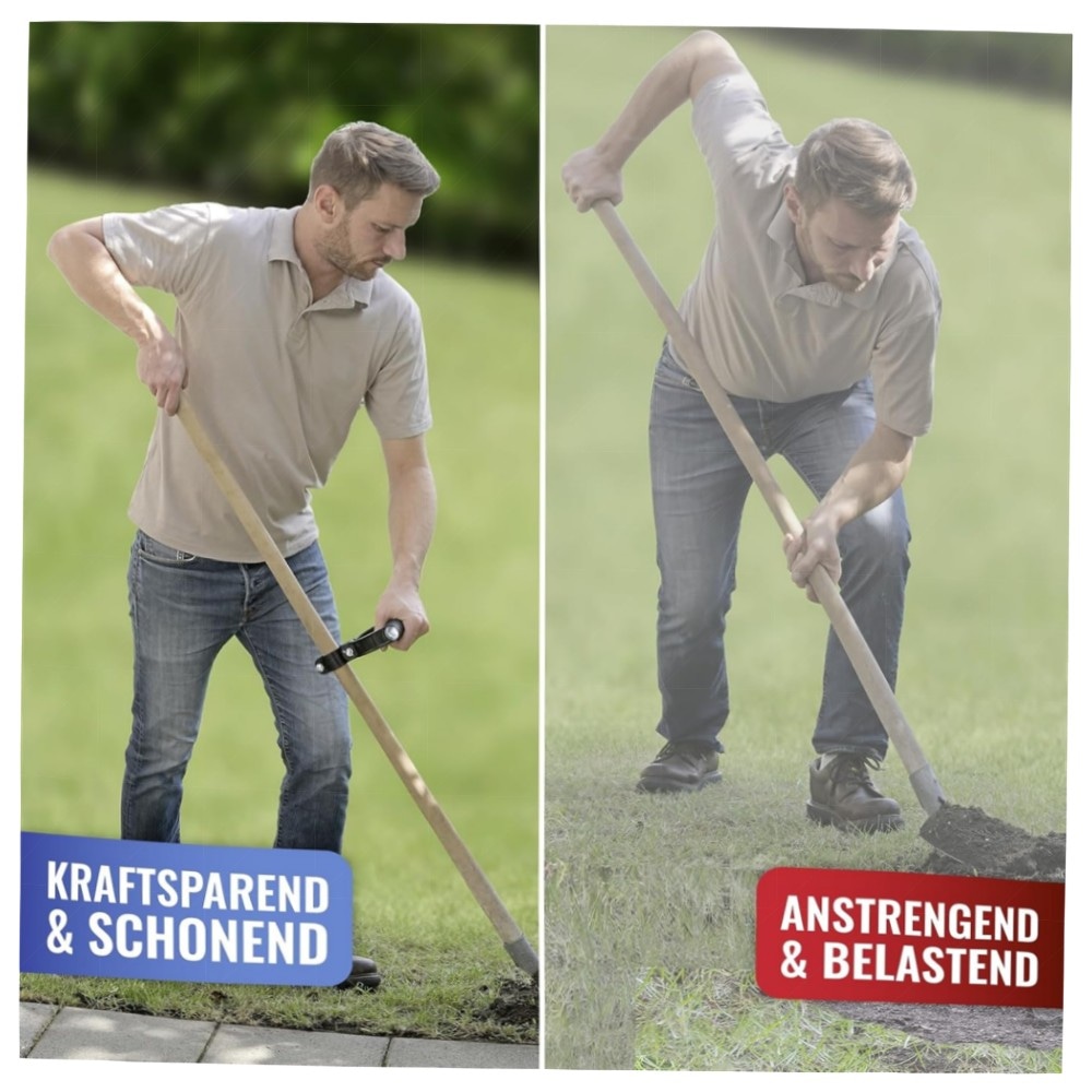 Universal-Griff 180° schwenkbar – ergonomischer Stielgriff für Rücken & Gelenke, 2 Adapter Ø19–40mm, hochwertig und verstellbar