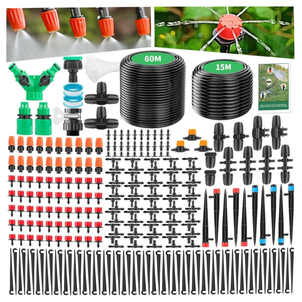 Forever Speed Tröpfchen-Bewässerungsset 315-tlg. – 60m 15m Schläuche, UV-beständig, einstellbare Tropfer für Garten, Gewächshaus & Terrasse