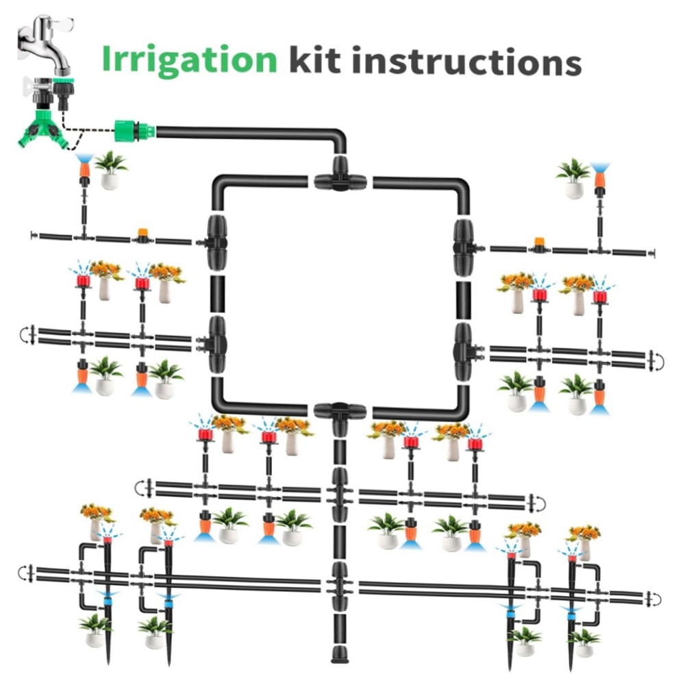Forever Speed Tröpfchen-Bewässerungsset 315-tlg. – 60m 15m Schläuche, UV-beständig, einstellbare Tropfer für Garten, Gewächshaus & Terrasse