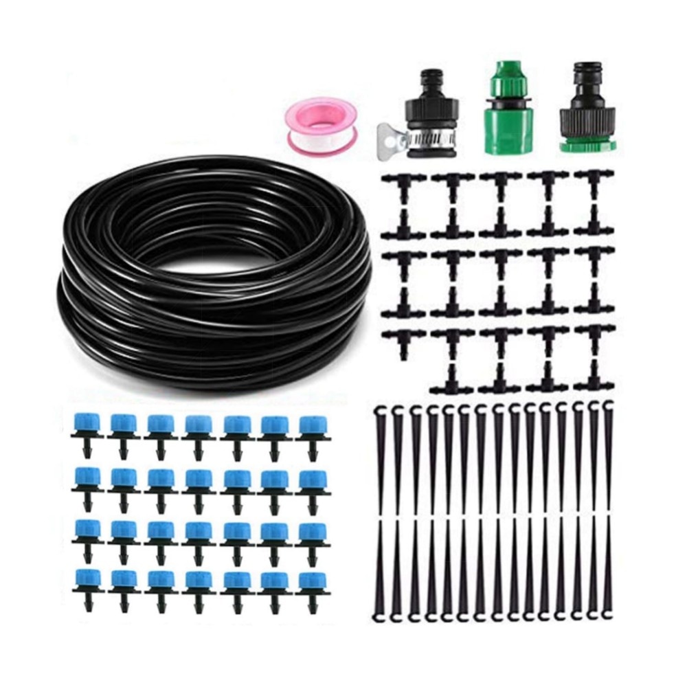 MSDADA 25 m Tropfbewässerungssystem – wasser­sparendes DIY Garten‑Bewässerungsset für Gewächshaus, Terrasse & Rasen, einstellbare Tropfer