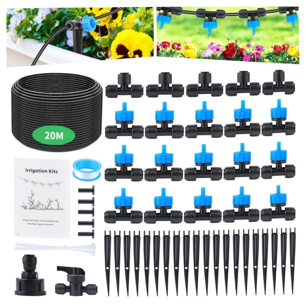 Forever Speed Tröpfchen-Bewässerungsset 315-tlg. – 60m 15m Schläuche, UV-beständig, einstellbare Tropfer für Garten, Gewächshaus & Terrasse