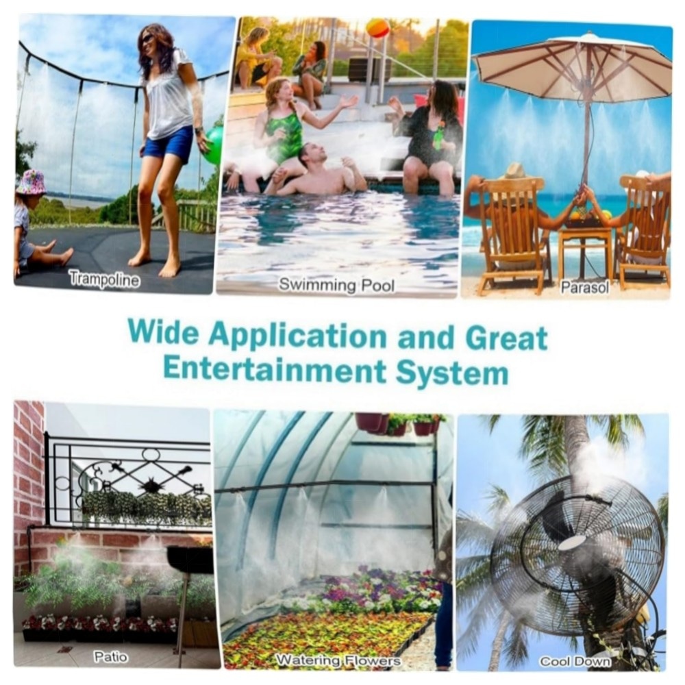 Garden Misting Kühlsystem – Mikrotropf-Bewässerungsset 15M mit Anti-Verstopfungsdüsen, Schnellanschluss & Hang-Sprinkler – hochwertig, einfach montierbar