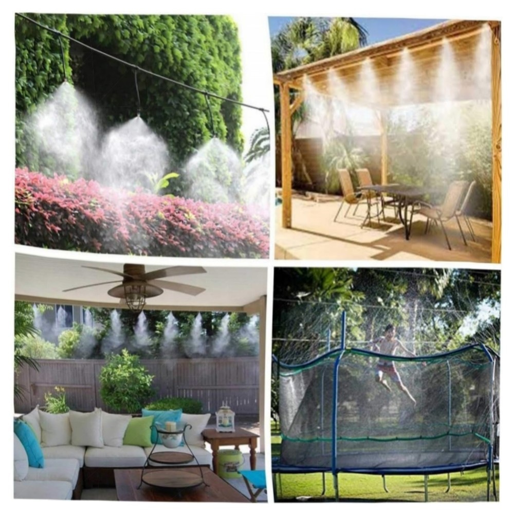 Garden Misting Kühlsystem – Mikrotropf-Bewässerungsset 15M mit Anti-Verstopfungsdüsen, Schnellanschluss & Hang-Sprinkler – hochwertig, einfach montierbar