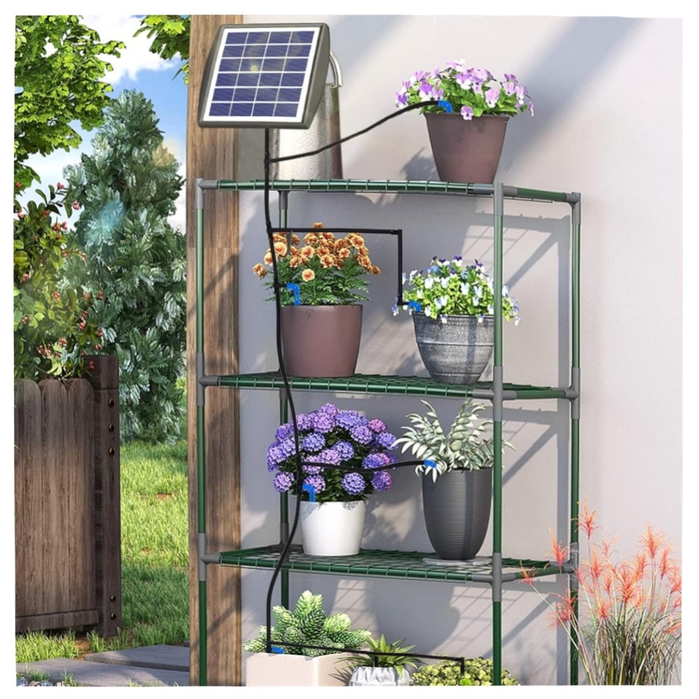 Solar-Tropfbewässerungssystem automatisch 15 m Schlauch – IP67, 6 Modi, ideal für Balkon, Garten & Topfpflanzen