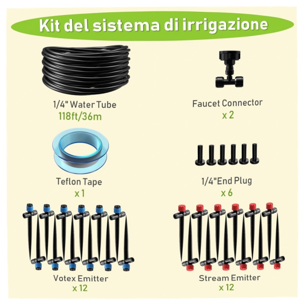 ccda77b67893.jpg Automatisches BewässerungsSystem Kit 36 m – Tropf- & Sprühbewässerung für Garten, Gewächshaus & Balkon, flexibel & einfach zu montieren