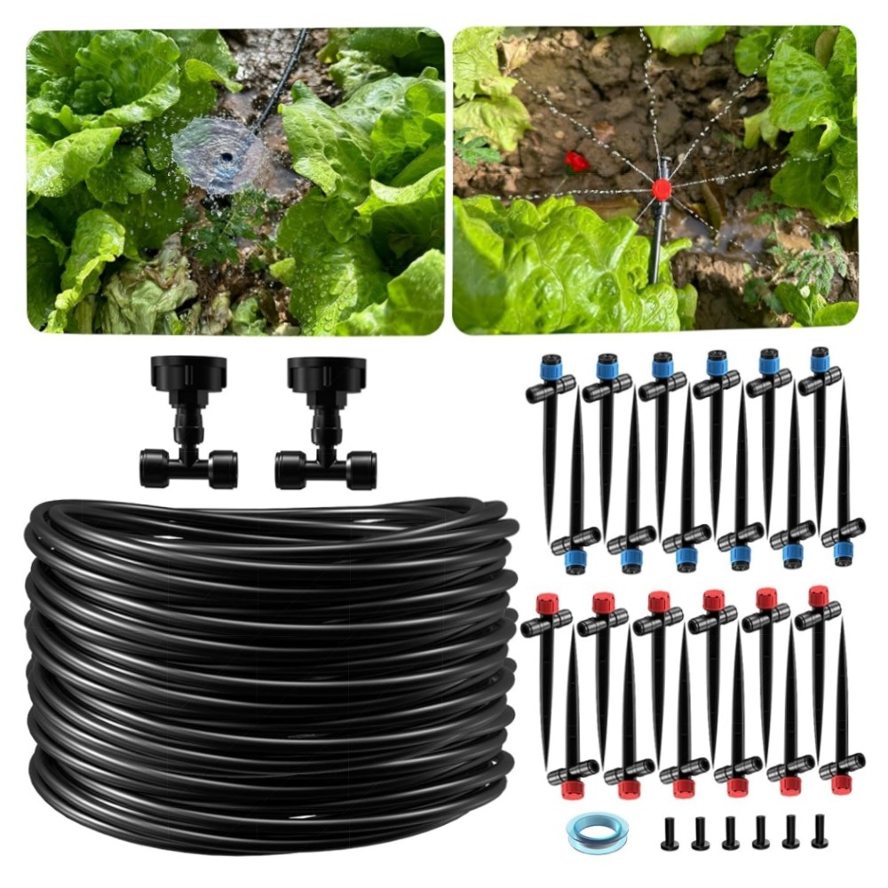 Automatisches BewässerungsSystem Kit 36 m – Tropf- & Sprühbewässerung für Garten, Gewächshaus & Balkon, flexibel & einfach zu montieren