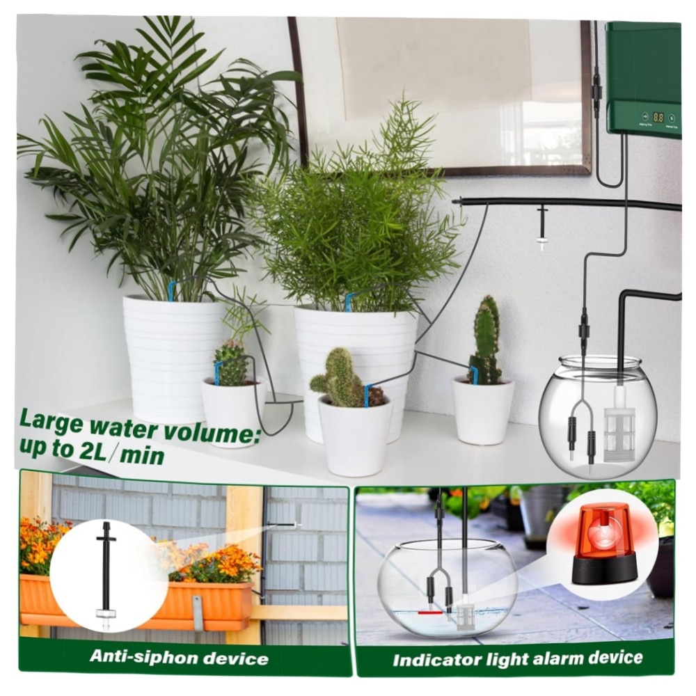 Solar-Bewässerungssystem AnseTo – Automatische Tropfbewässerung für Balkon & Garten, solarbetrieben, erweiterbar bis 50 Pflanzen