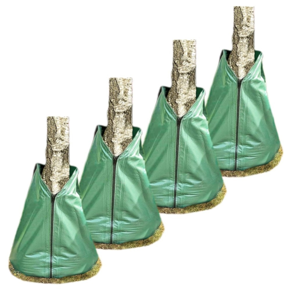 Novatool 4× Baumbewässerungsbeutel 75 L | robuster PVC Gießsack mit Reißverschluss – effiziente Tropf‑Bewässerung, mehrfach verbindbar